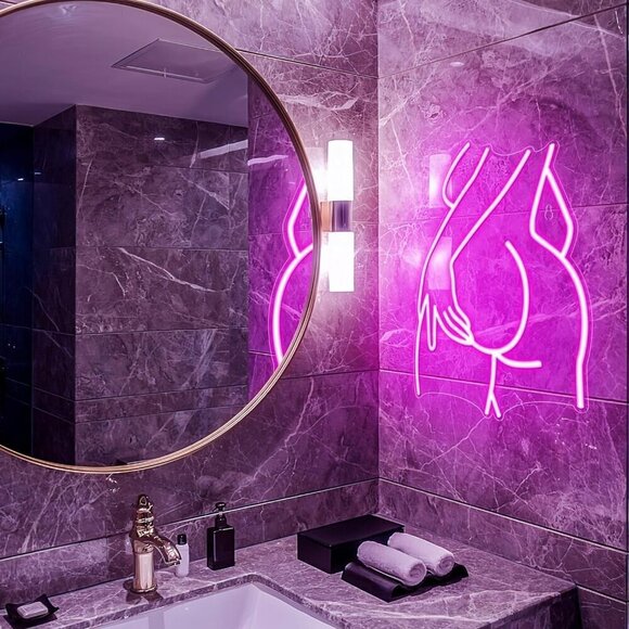 Lady Neon Pink LED Lady Back Neon Signs for Wall Decor for Bedroom, Party, Bar, - Picture 7 of 9